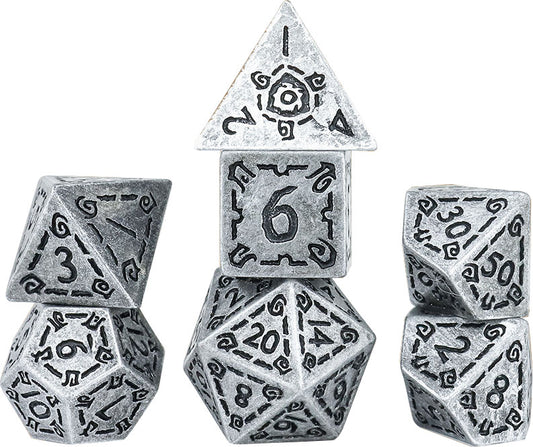 RPG Dice Set (7): Illusory Metal - Silver