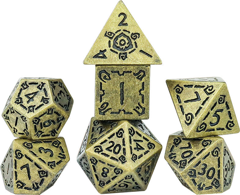 RPG Dice Set (7): Illusory Metal - Gold