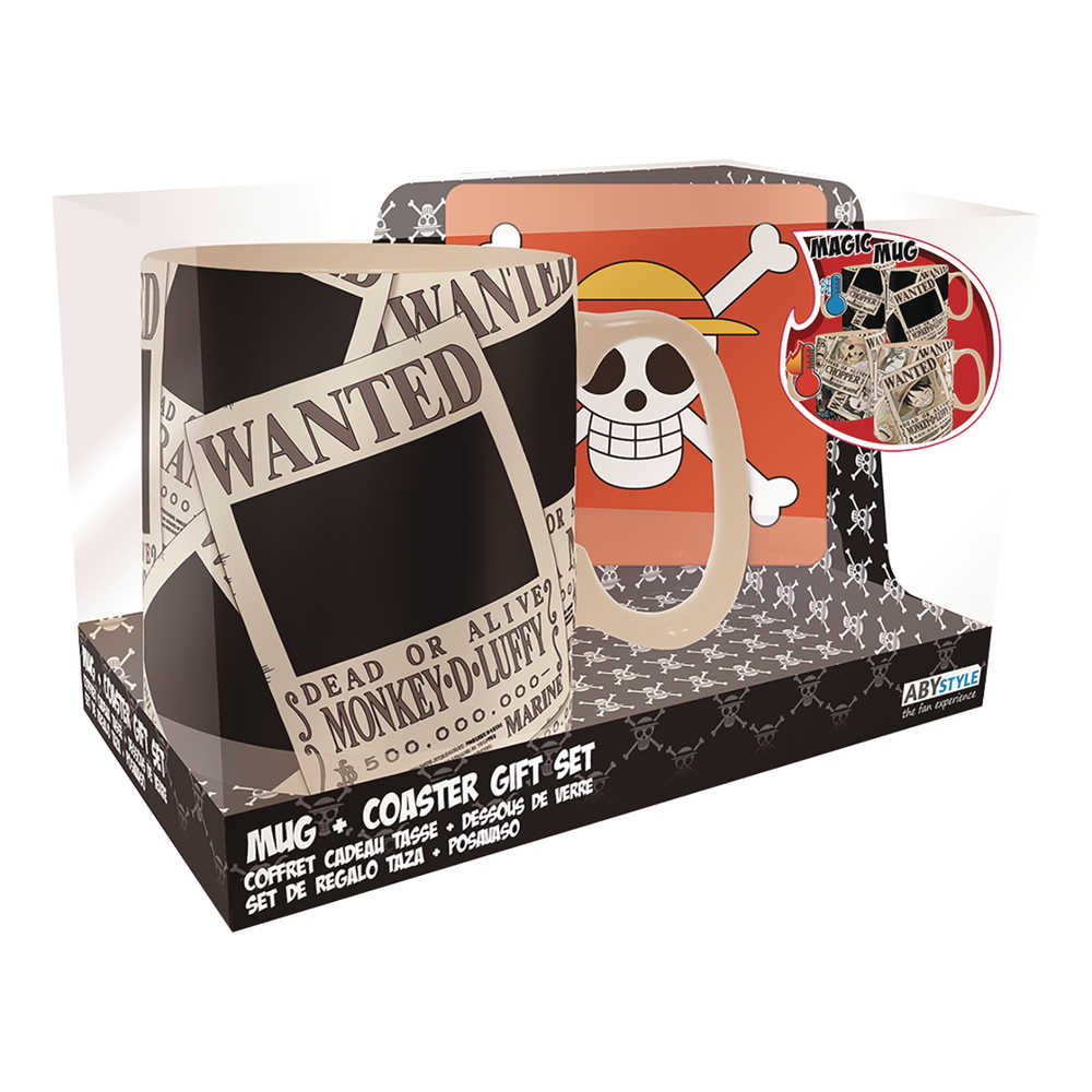 One Piece Wanted Poster Heat Change Mug And Coaster Set