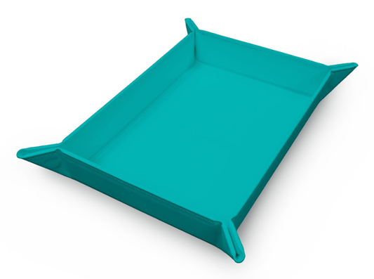 Vivid Magnetic Foldable Dice Tray: Teal