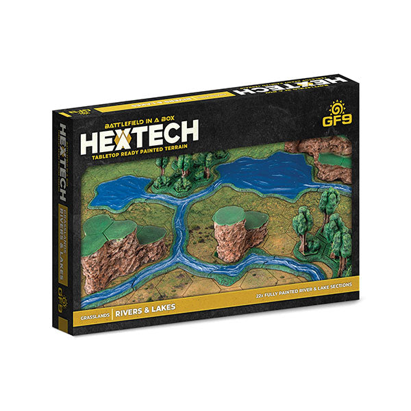 Battlefield in a Box: Hextech Terrain - Grasslands | Rivers and Lakes (x22)