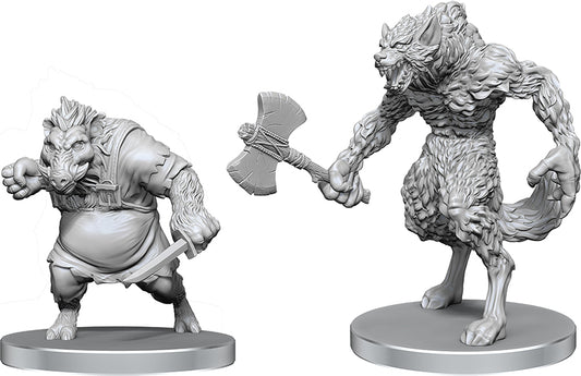 Pathfinder Battles Deep Cuts Unpainted Miniatures: W26 Werewolf & Wereboar