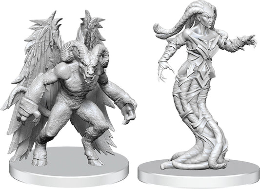 Pathfinder Battles Deep Cuts Unpainted Miniatures: Gylou (Handmaiden Devil) & Ferrugon (Rust Devil)