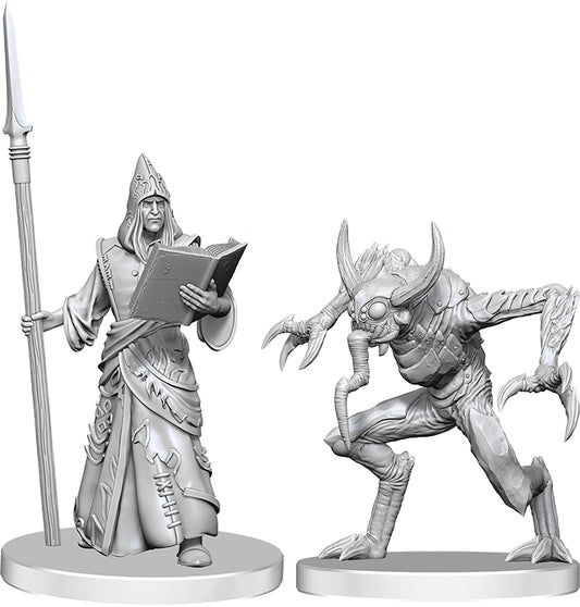 Pathfinder Battles Deep Cuts Unpainted Miniatures: Vloriak (Despoiler Demon) & Demonologist