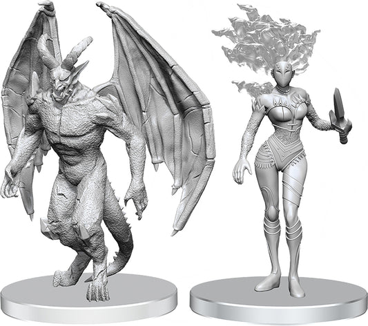 Pathfinder Battles Deep Cuts Unpainted Miniatures: Gargoyle & Shae