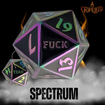 F*ck Yeah D20 Metal RPG Dice - Spectrum