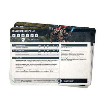 DATASHEET CARDS: CHAOS SPACE MARINES