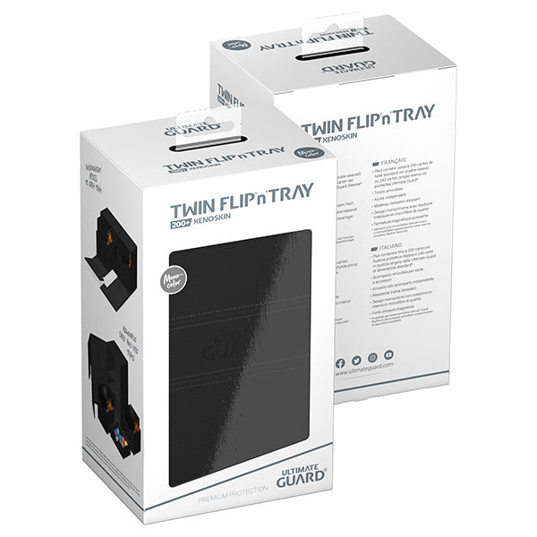 Deck Case: Twin Flip´n´Tray 200+ Standard Size Monocolor- Black