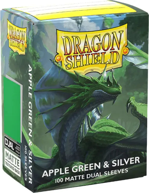 Dragon Shield Sleeves: Matte Dual - Apple Green & Silver (100)