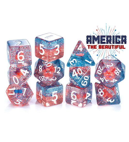 “America the Beautiful” Inclusion Dice (7 Polyhedral Dice Set)