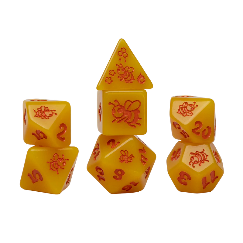 RPG Dice Set (7): Animal Series - Golden Buzz