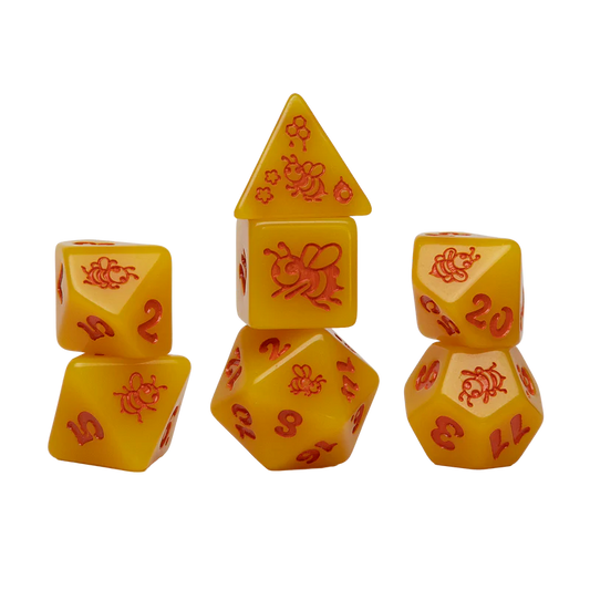 RPG Dice Set (7): Animal Series - Golden Buzz