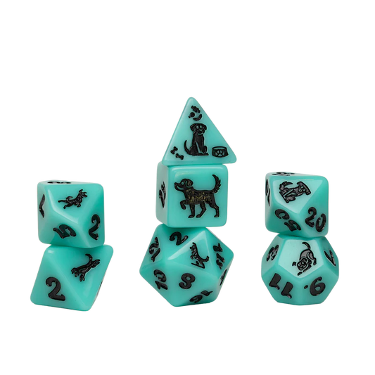 RPG Dice Set (7): Animal Series - Seafoam Shepherd