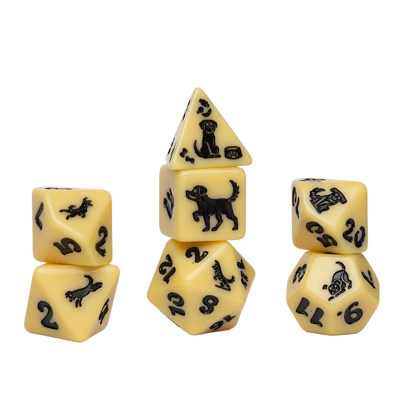 RPG Dice Set (7): Animal Series - Golden Pup