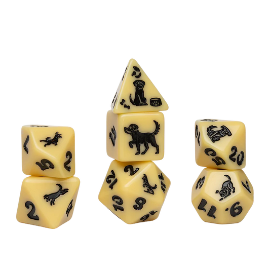 RPG Dice Set (7): Animal Series - Golden Pup