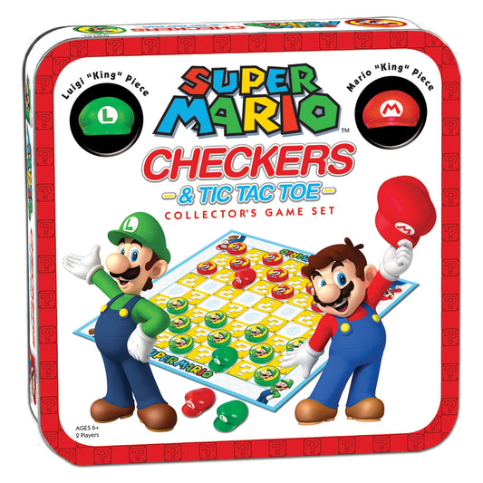 Super Mario Checkers & Tic Tac Toe Collector's Game Set