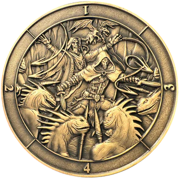 Dice Coin: d4 Battle Scene
