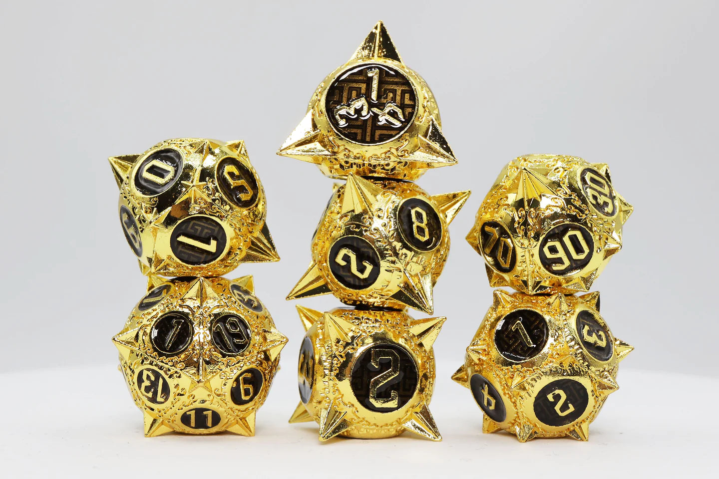 METEOR STORM: Galactic Gold- METAL RPG DICE SET