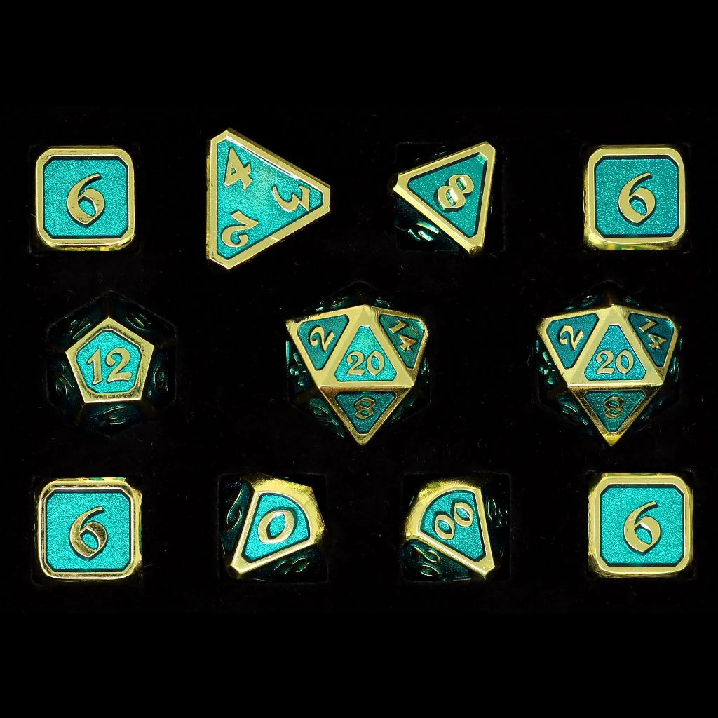 11 Piece RPG Set - Mythica Gold Aquamarine