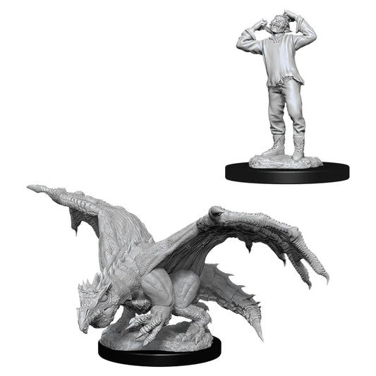 D&D Nolzur's Marvelous Miniatures: Green Dragon Wyrmling & Afflicted Elf