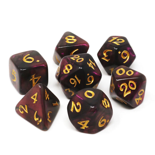 7 Piece RPG Set - Elessia Moonstone Inkswell with Gold