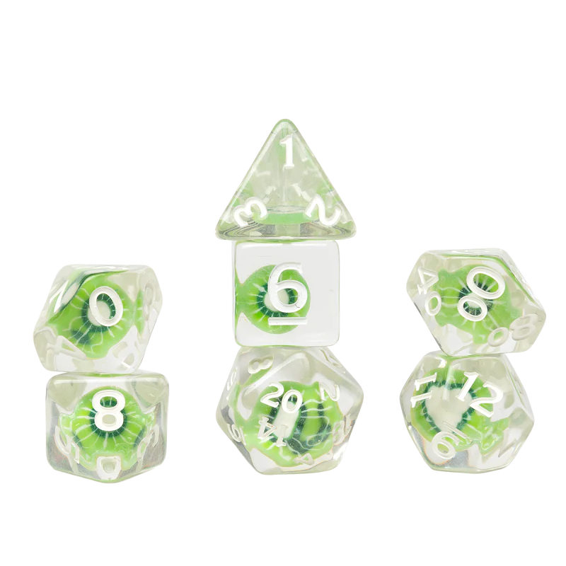 RPG Dice Set (7): Fruit Slice - Kiwi