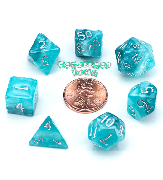 7 Die Set: Caribbean Tide 12mm Mighty Tiny Dice