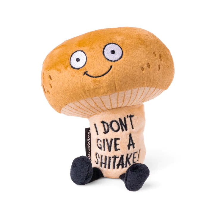 "I Don't Give A Shitake" Plush Mushroom