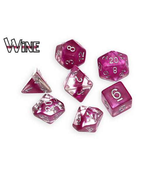 “Wine” Neutron Dice (7 Polyhedral Dice Set)