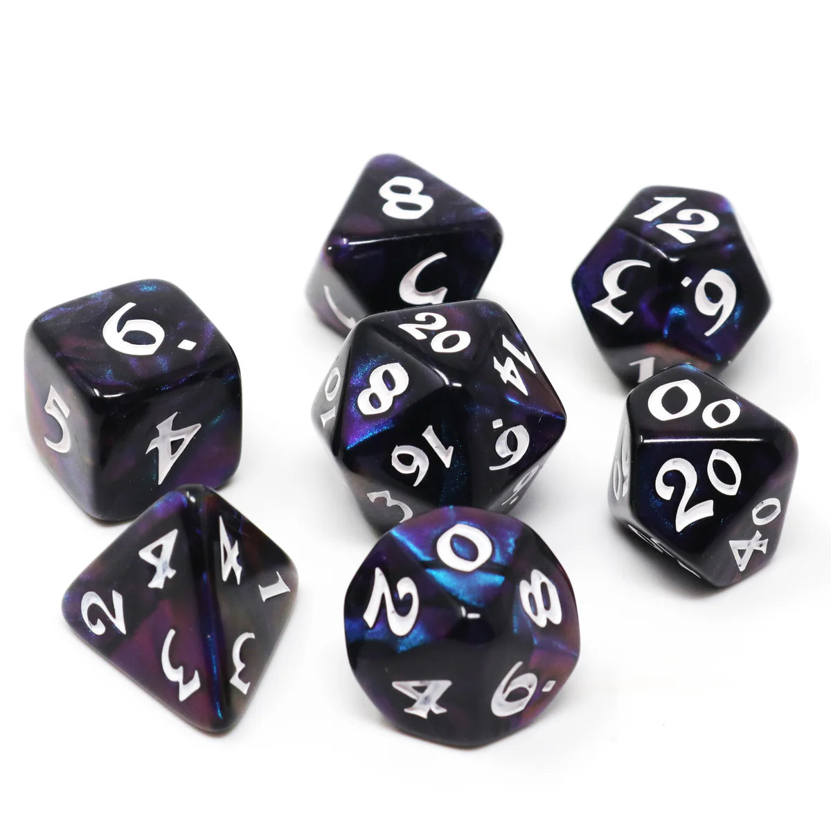 7 Piece RPG Set - Elessia Moonstone Deepwalker with White