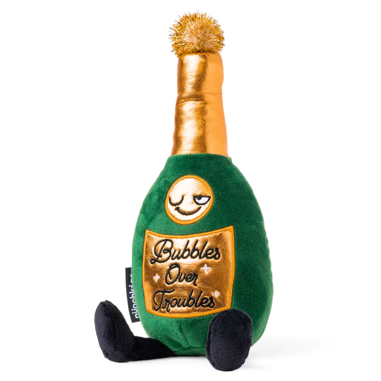 "Bubbles Over Troubles" Plush Champagne Bottle
