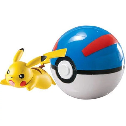 TOMY Pokémon Clip n Carry Pokéball Pikachu & Great Ball Figure Set