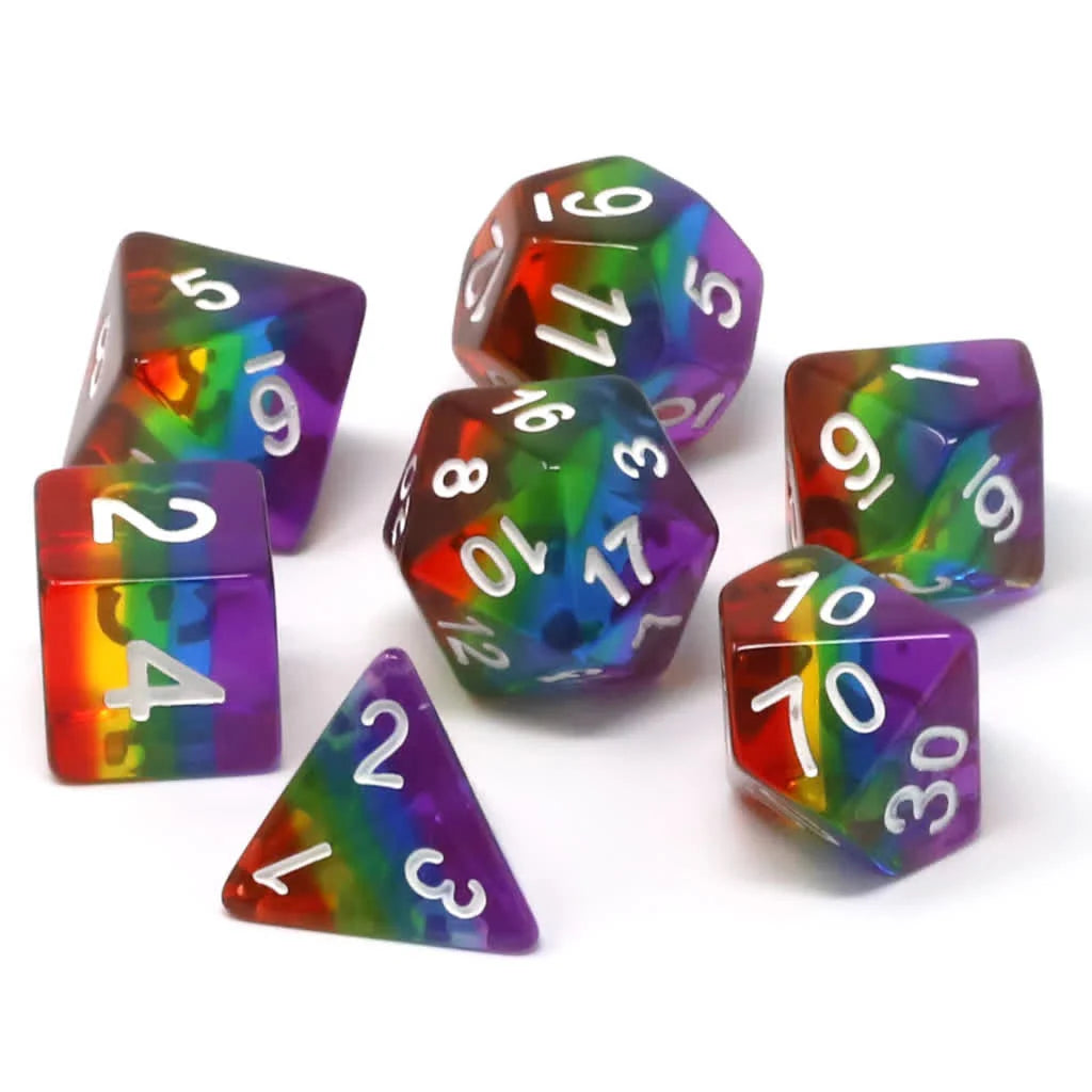 Die Hard Dice:  7 Piece RPG Set - Prismatic Rainbow