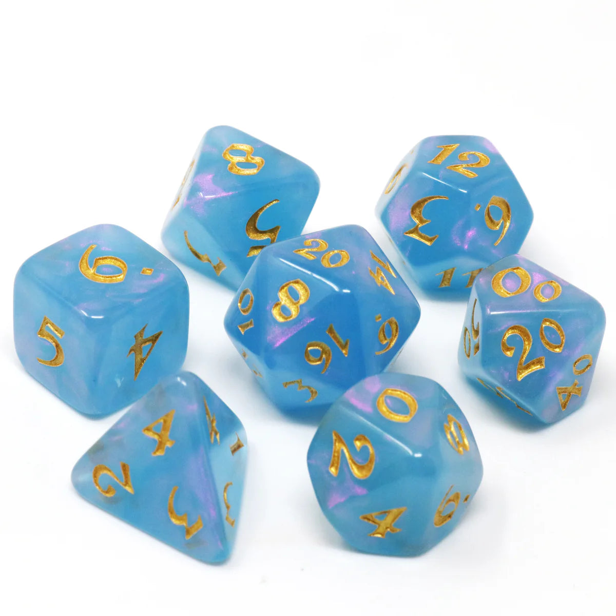 7 Piece RPG Set - Elessia Moonstone Rumara with Gold