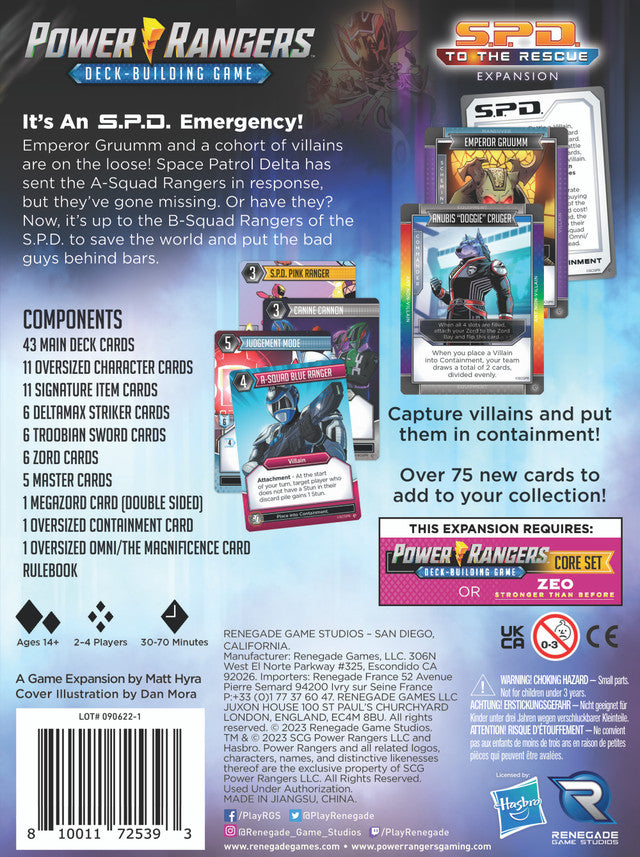 Power Rangers Deck-Building Game S.P.D. To The Rescue Expansion