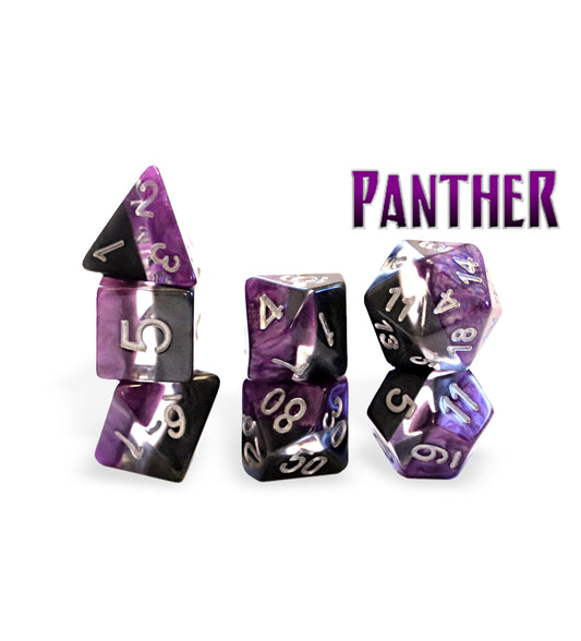 “Panther” Supernova Dice (7 Polyhedral Dice Set)