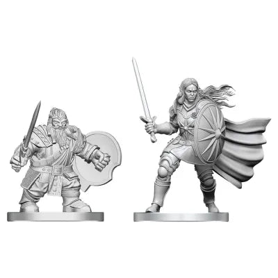 D&D Nolzur's Marvelous Unpainted Minis: Dwarf Fighter & Orc Paladin