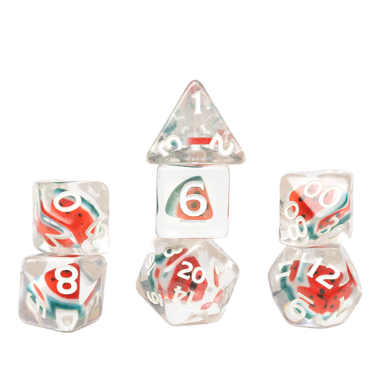 RPG Dice Set (7): Fruit Slice - Watermelon