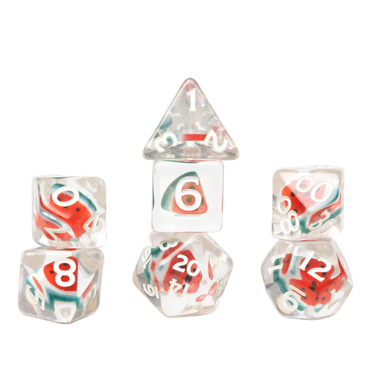 RPG Dice Set (7): Fruit Slice - Watermelon