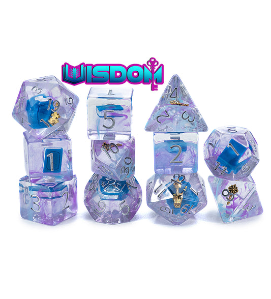 “Wisdom” Inclusion Dice (7 Polyhedral Dice Set)