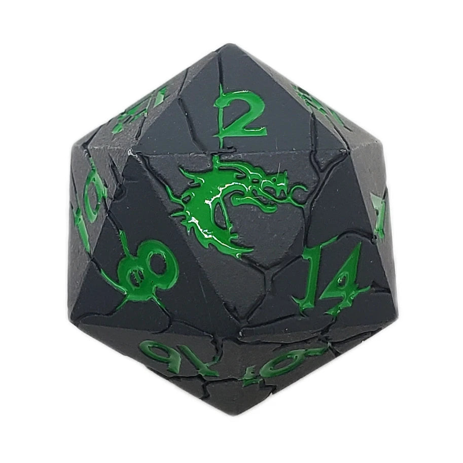 Old School Dice: Orc Forged Metal D20