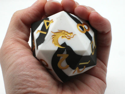 Old School Dice: Multi-Colored 50mm Silicone Large D20