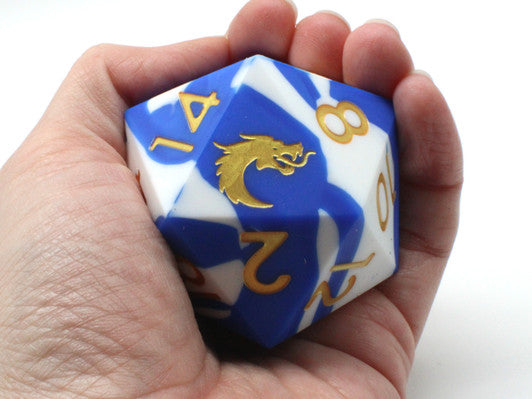 Old School Dice: Multi-Colored 50mm Silicone Large D20