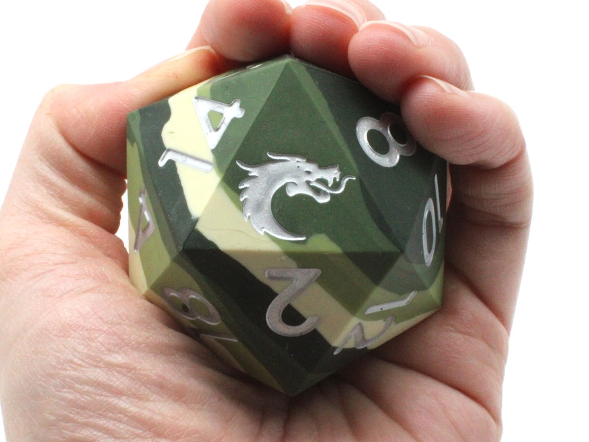 Old School Dice: Multi-Colored 50mm Silicone Large D20