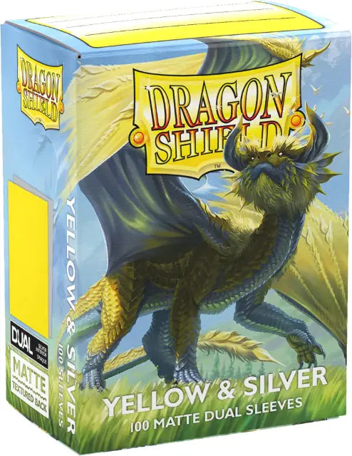 Dragon Shield Sleeves: Matte Dual - Yellow & Silver (100)
