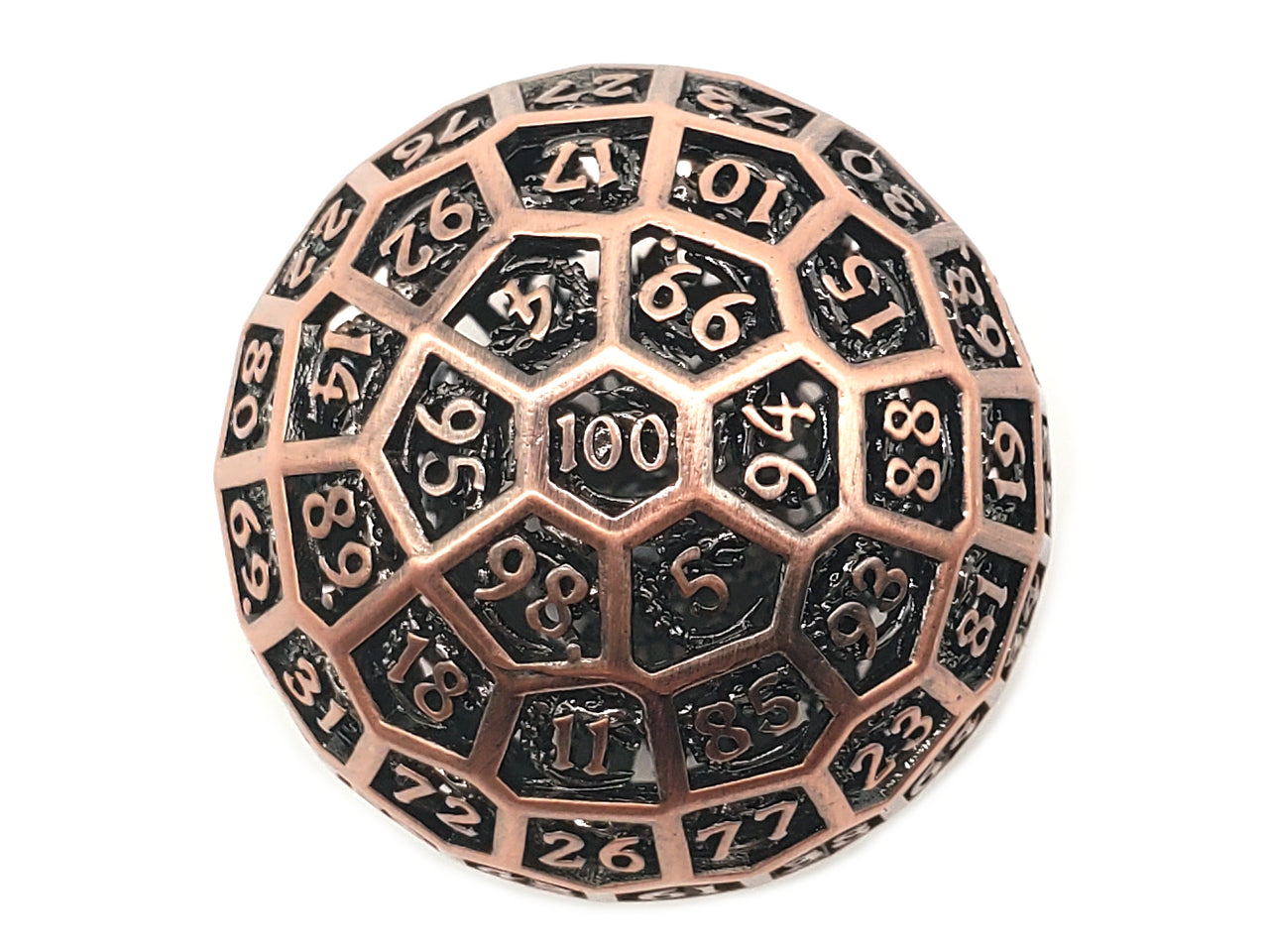 Old School Dice: Hollow Metal 50mm D100- Dragon's Head