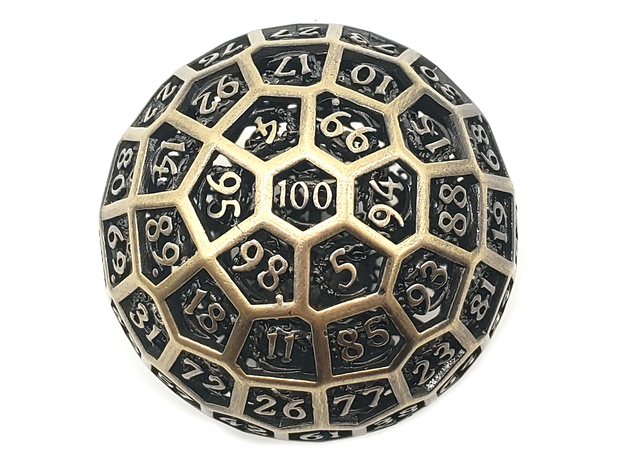Old School Dice: Hollow Metal 50mm D100- Dragon's Head