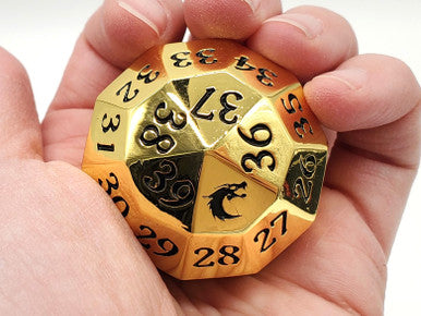 Old School Dice: Metal D40 Spindown - Gold w/ Black