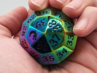 Old School Dice: Metal D40 Spindown - Rainbow