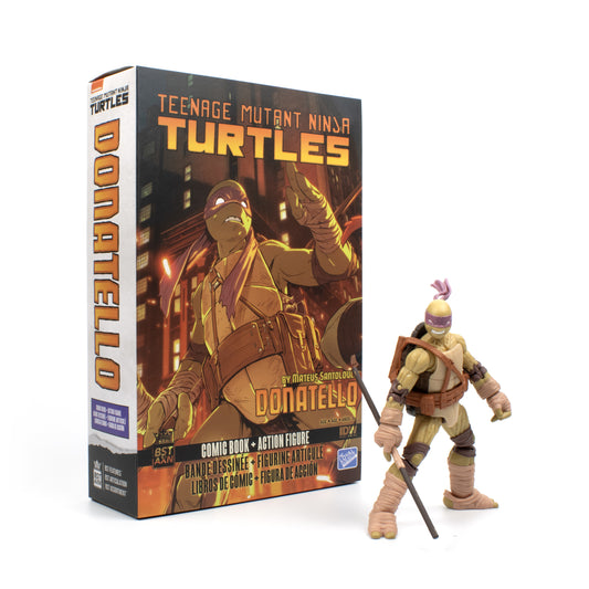 Teenage Mutant Ninja Turtles Donatello V2 Idw Comic Book & Bst Axn 5in Action Figure